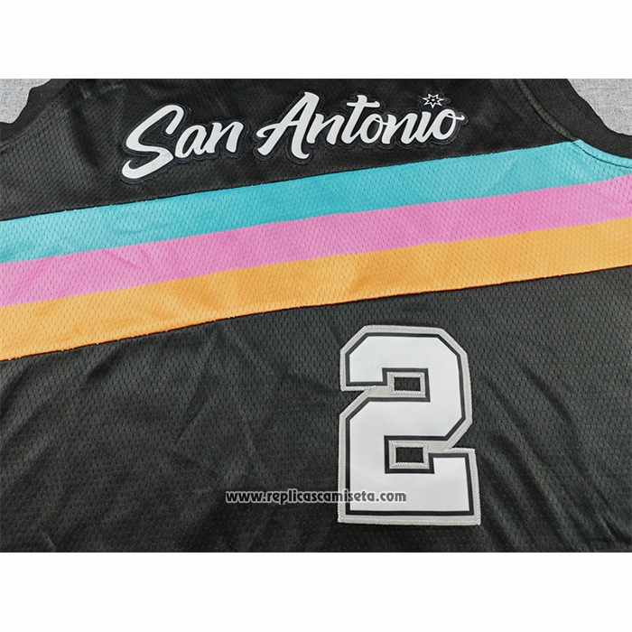 Camiseta San Antonio Spurs Dylan Harper NO 2 Ciudad 2025-26 Negro